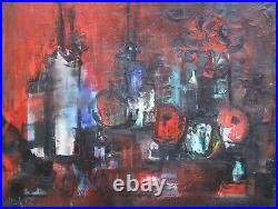 Signed Abstract Still Life Oil on Canvas Painting