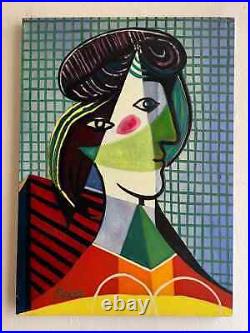 Signed Pablo Picasso Oil Painting -Oil On Canvas Handmade Large size 19 x 27