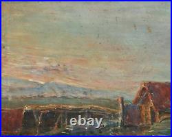 Signed antique oil painting landscape