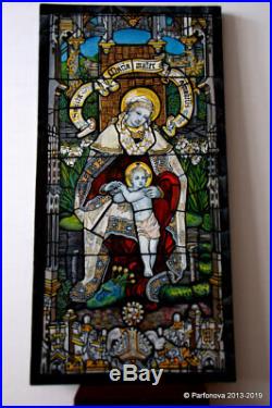 St. Michael George John James MARY Julian Angel Stained-glass Gold oil painting