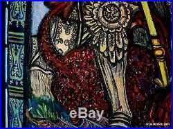 St. Michael George John James MARY Julian Angel Stained-glass Gold oil painting