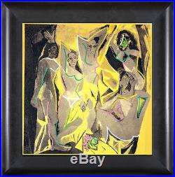 Steve Kaufman Hommage to Picasso Warhol Famous Assistant Oil Painting Canvas
