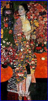 Stunning Oil painting Gustav Klimt The Dancer female portrait canvas