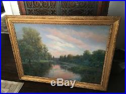 Stunning Robert Van Boskerck (1855-1932) Original Oil/Canvas River Scene C. 1900