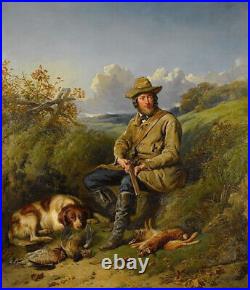 Stunning oil painting handpainted on canvas-An American hunter