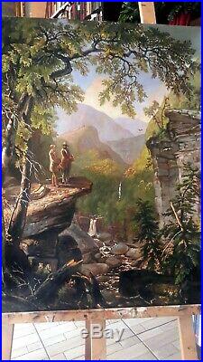 Summer Landscape Scenery mountain hills Hand Painted Oil Painting on Canvas