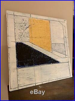Sun Over Water Modernist Abstract Art Painting Oil On Canvas Board