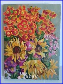 Sunflowers Canvas Oil Painting On Canvas Original Signed Artwork Ukraine