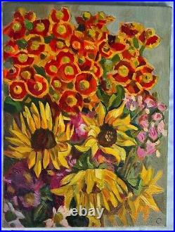 Sunflowers Canvas Oil Painting On Canvas Original Signed Artwork Ukraine