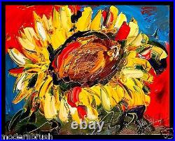 Sunflowers Impressionist Large Original Oil Painting E45