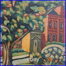 T. K. Stephens Oil Painting Canvas 20x16 City Park Buliding Park Lights Signed