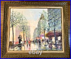 T. Trencev 1996 Paris Champs-Élysées, Arc de Triomphe Oil on Canvas Painting R69