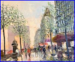 T. Trencev 1996 Paris Champs-Élysées, Arc de Triomphe Oil on Canvas Painting R69