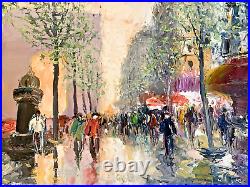 T. Trencev 1996 Paris Champs-Élysées, Arc de Triomphe Oil on Canvas Painting R69