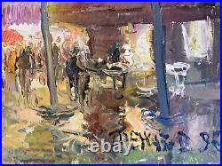 T. Trencev 1996 Paris Champs-Élysées, Arc de Triomphe Oil on Canvas Painting R69