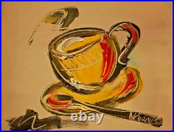 TEA Original Oil Painting on canvas IMPRESSIONIST BY MARK KAZAV 6YU45U