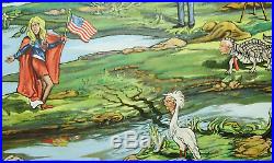 TRUMP DRAINING The SWAMP Original Oil Painting O/Canvas KEEP USA GREAT 2020