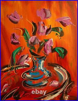 TULIPS ART SIGNED Original Oil Painting on canvas IMPRESSIONIST REHYR