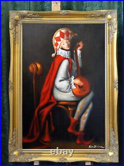 The Harlequin rare quality oil painting on linen canvas by Van Diman