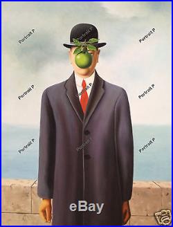 The Son of Man Oil Painting René Magritte HandPainted Art Canvas Not Print 24x32