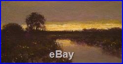 Twilight Farm Wetlands Realism Landscape OIL PAINTING ART IMPRESSIONIST Original