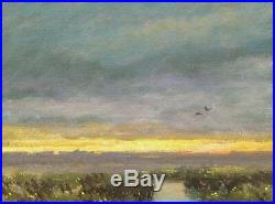 Twilight Tonalist Field Forest Farm Impressionism Art Oil Painting Landscape