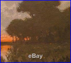 Twilight Tonalist Wetlands Impressionism Art Oil Painting Landscape dawn sun