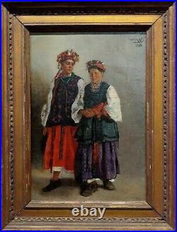 Ukrainian Traditional Female Outfits 19th century Oil painting