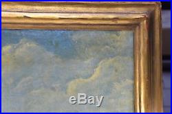 VINTAGE Tall Sailing Ship Sailboat Maritime Oil on Canvas Gold Framed Painting