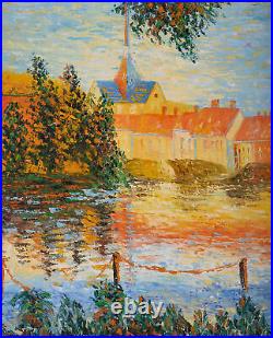 VIntage Post-Impressionist OIl On Canvas River Reflection