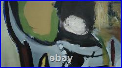 VTG 60s Mid-century Modern Franklin NYC Huge Abstract Original Oil Painting MCM