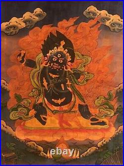 Vajrapani Old Oil Varnished Original Hand-painted Tibetan Thangka Painting