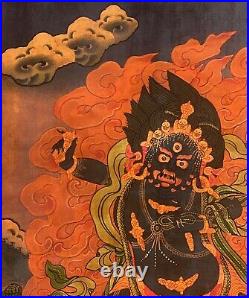 Vajrapani Old Oil Varnished Original Hand-painted Tibetan Thangka Painting