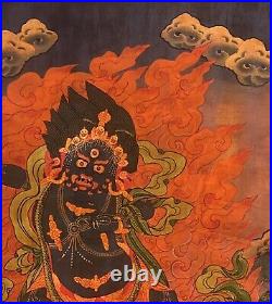 Vajrapani Old Oil Varnished Original Hand-painted Tibetan Thangka Painting