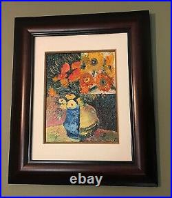 Van Gogh Flowers, 15x18, Original Oil Painting, Frame, Floral, Art Gallery
