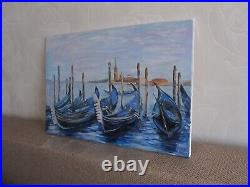 Venice wall art, Venice oil painting, Venice gondolas, Italy seascape painting