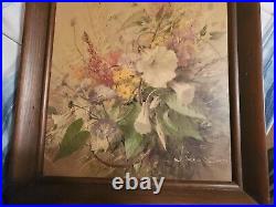 Vernon Ward Original Oil Painting 12X16 Framed Signed (Still Life Of Flowers)