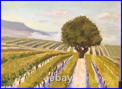 Vineyard painting original oil on canvas 12x16