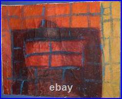 Vintage Abstract Constructivist Oil Painting