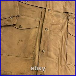 Vintage CC Filson Double Logger Coat Jacket Oil Canvas Tin Cloth 40 USA C. C. Wax