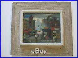 Vintage Elmer Schwab Painting Mod Ashcan Wpa Style Listed American Street Urban