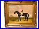 Vintage-English-Hand-painted-Oil-on-Canvas-Horse-Jockey-Vintage-Gilt-Frame-01-ckvr