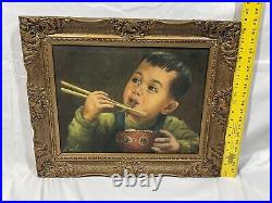 Vintage Frame, Oil Canvas, Toddler Boy