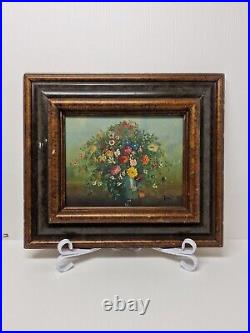 Vintage High End Oil Painting Floral Still Life Framed, Sighned Tere, 8x10