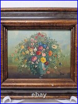 Vintage High End Oil Painting Floral Still Life Framed, Sighned Tere, 8x10