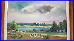 Vintage Landscape Oil On Canvas Painting, Signed