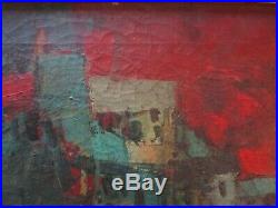 Vintage MID Century Cubist Cubism Abstract Painting Expressionism Mystery Art