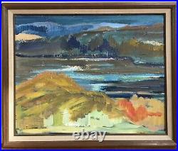 Vintage Mid Century Abstract Modern Oil Painting Landscape Seascape