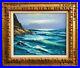 Vintage-Mid-Century-Seascape-Coastal-Original-Oil-Painting-Ocean-Waves-Luminist-01-xy