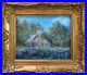 Vintage-Oil-Painting-Bluebonnet-Landscape-Antique-Old-Home-Ornate-Frame-01-mni